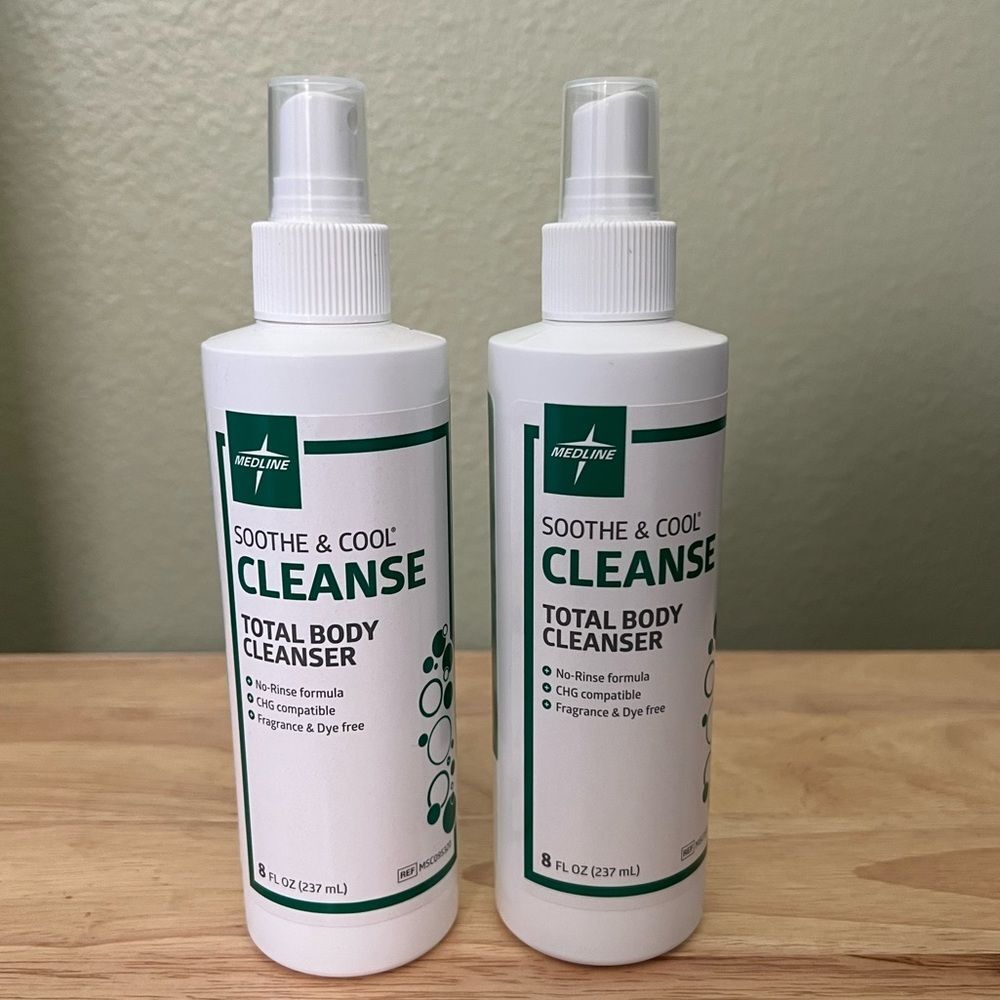 Medline Soothe & Cool No-Rinse Body Cleanser lot of 2 NEW
